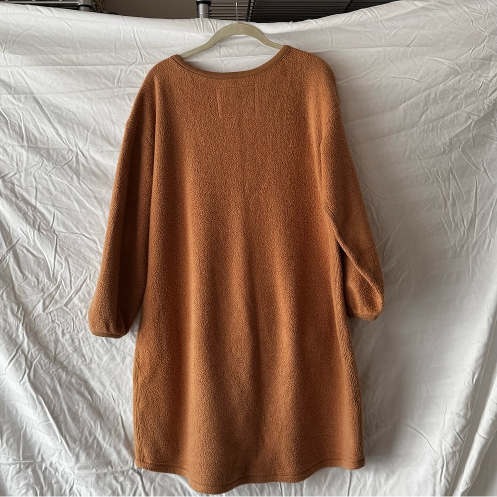 Alabama Chanin x Elizabeth Suzann caramel Billie fleece sweater dress L large - Picture 3 of 3
